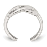 Sterling Silver Polished Knot Infinity Adjustable Toe Ring